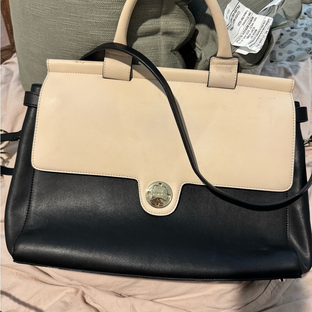 Two-Tone Black and Cream Handbag